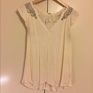Free People Cream Top